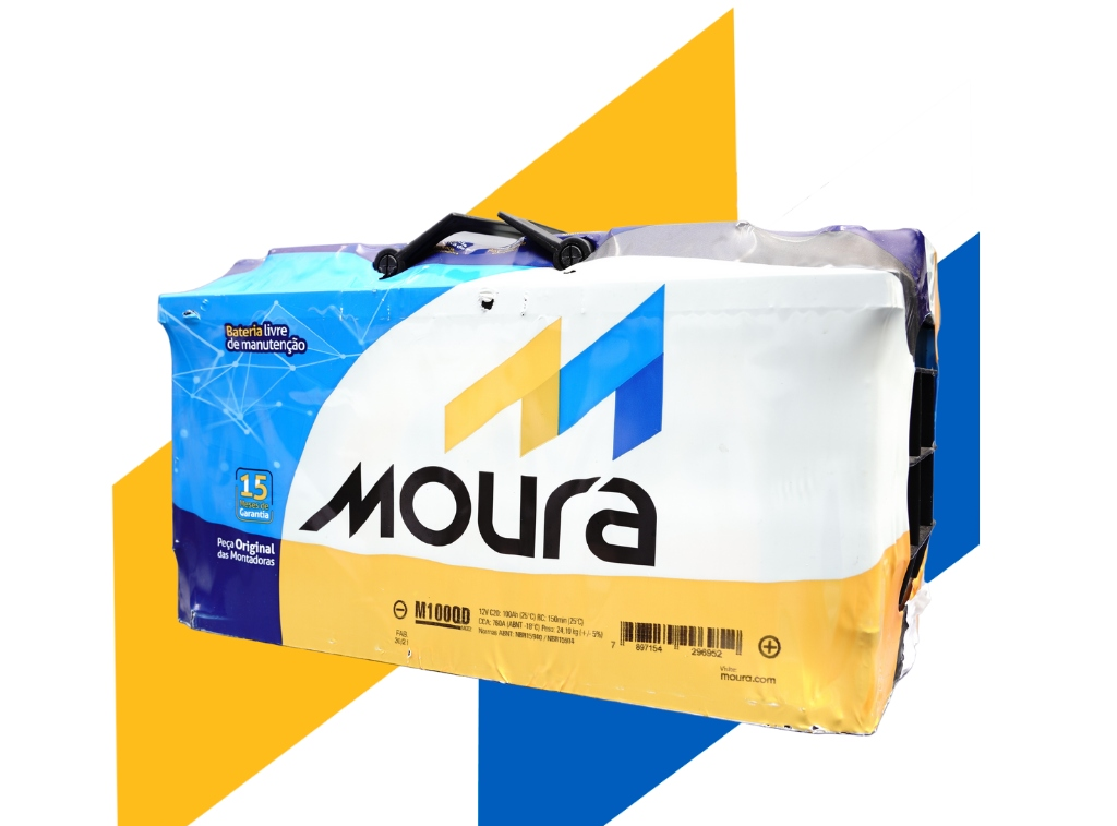 Imagem ilustrativa de bateria compatível com Bateria Moura M100QD 100Ah